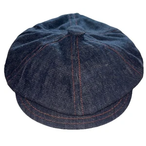 Vintage Denim NEWSBOY CAP cabbie hat boho hippie Theme - Picture 1 of 4