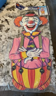 "De colección Años 90 Beistle Articulado Troquelado Payaso Halloween Colgante Decoración 35"" NUEVO NOS" Foto 1 de 4