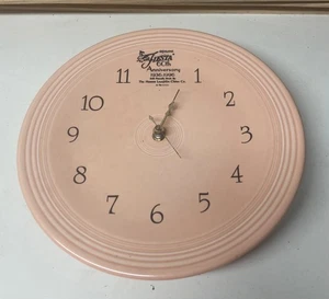 Homer Laughlin FIESTA 60th Anniversary Clock 10" Dinner Plate APRICOT Works - Picture 1 of 4