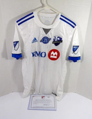 2018 Montreal Impact Daniel Lovitz #3 Game Used Signed White Jersey 25 Patch M 0 - Image 1 of 4