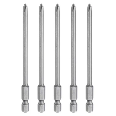 5pcs Magnetic Phillips Screwdriver Bit PH1 1/4" Hex Shank 100mm Long 4mm Rod - Imagen 1 de 4
