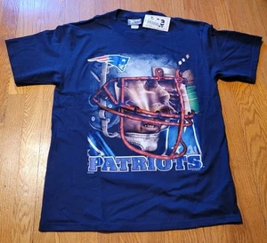 Vtg '96 NWT New England Patriots Lee Sport Blue Helmet T-shirt Size Large - Picture 1 of 10