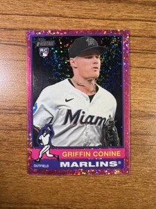 2025 Topps Heritage #111 Griffin Conine (RC) cromo rosa scintillante - Foto 1 di 2