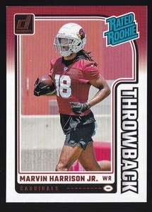 Marvin Harrison Jr. 2024 Panini Donruss Rated Rookie Throwback Arizona Cardinals - Bild 1 von 2