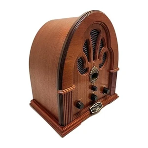 Radio d'epoca cattedrale in legno cassetta AM/FM Thomas Pacconi da collezione ED BD-117  - Foto 1 di 15