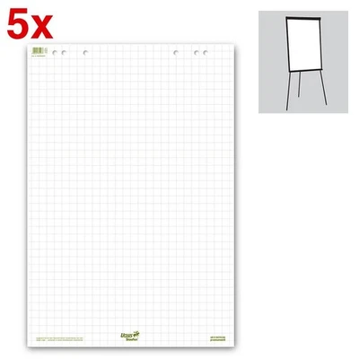 Ursus Flipchart-Papier Green kariert 68,0 x 99,0 cm, 20 Blatt, 5 Blöcke - Bild 1 von 2