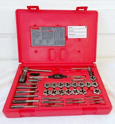MAGNA 40 Piece Metric Tap Die Set W/ Case INCOMPLETE 96302 USA - Image 1 of 4