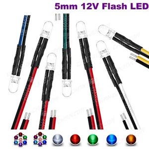 20 Stck. 5 mm 5 V-12 V LED Diode Blinkend Vorverdrahtet Licht Perlen Blinken Vor Draht Lampe - Bild 1 von 22