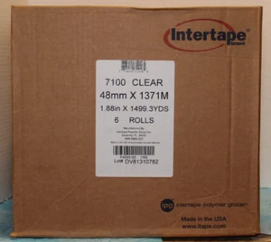 CASE OF 6 Packing Tape . 48mm x 1500m. 1.8810 X 1640.4YDS. intertape 7100 clear - Picture 1 of 2