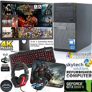 ULTRA FAST Gaming PC Bundle Intel Core i5 22" MONITOR 16GB GTX 1050TI WINDOWS 10 - Picture 1 of 12