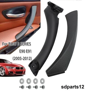 Poignée Intérieur de Porte Gauche Conducteur Noir pour BMW Série 3 E90 E91 - Imagen 1 de 6