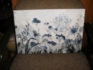 Canvas Painting of Blue Flowers - Picture 1 of 2