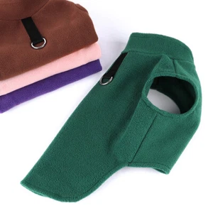 Pullover with Leash Puppy Fleece Coat Clothes Sweater Warm Jacket Pet Dog Vest - Picture 1 of 22