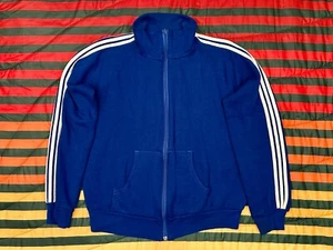 VINTAGE 80s MJ Soffe Striped Track Jacket Blue Mens M Windbreaker Super Soft - Picture 1 of 6