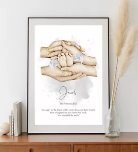 Personalisierter Engel Baby Füße Pflegesiegel, totgeborenes Baby, Fehlgeburtsdenkmal, S16 - Bild 1 von 3