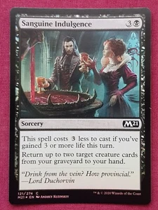 Magic The Gathering 2021 CORE SET M21 FOIL SANGUINE INDULGENCE black card MTG - Picture 1 of 2