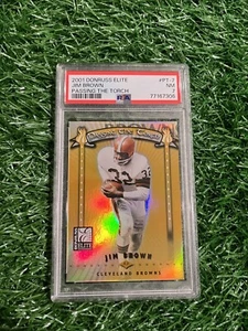 2001 Donruss Elite Passing The Torch #PT7 Jim Brown 033/1000 PSA 7 - Picture 1 of 3