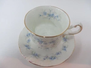 Forget Me Not Flowers Petit Fleurs Teacup & Saucer Blue White Paragon England - Picture 1 of 8