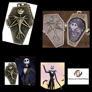NIGHTMARE BEFORE CHRISTMAS JACK SKELLINGTON SARG TASCHENUHR HALSKETTE KETTE  - Bild 1 von 11