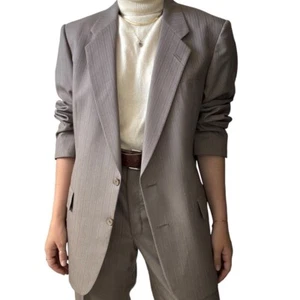 Vintage Christian Dior Gray 100% Wool Suit Sport Coat Blazer Trouser Set 42R - Picture 1 of 16