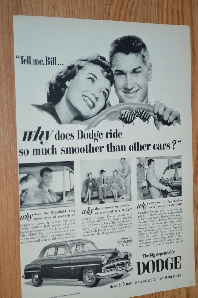 Dodge Coronet 1951 original vintage anuncio impreso anuncio-51 Foto 1 de 1