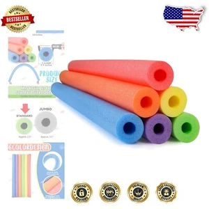 6-Pack Colorful Pool Noodles - 52 Inch Floating Foam Tubes for Fun & Crafts - Picture 1 of 9
