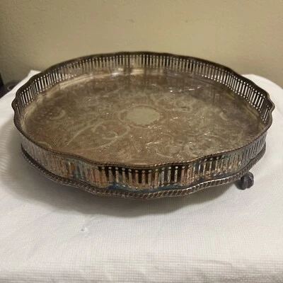 Bandeja Sheffield plateada sobre cobre festoneada 9,75x2,25, Inglaterra Foto 1 de 4