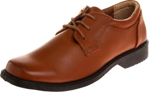 Josmo Boys Dress Shoes Classic Lace-Up Oxford Formal Tan 2 Brown 6 Big Kid - Picture 1 of 12