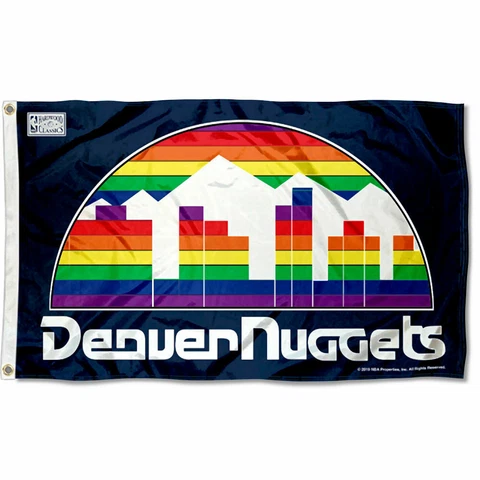 Denver Nuggets Retro Vintage Throwback Skyline Flag Cover