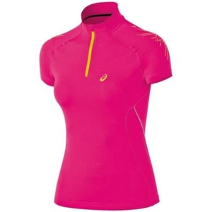 Asics SPEED IM Womens 1/2 Zip Neck Short Sleeve Running Shirt Small Magenta NEW - Picture 1 of 1