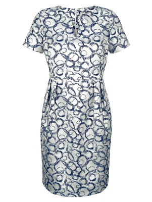 Alba Moda Etui Kleid silber-blau aus edler Jacquard mit Lurex  Gr. 48 0522491972 - Bild 1 von 2