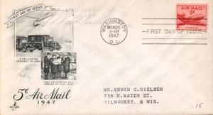 SCOTT#: C33 DC-4 SKYMASTER 5¢ MAR 26 1947 WASHINGTON DC FIRST DAY COVER FDC BX7 - Picture 1 of 1