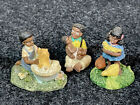 3 figurines miniatures maison de poupée afro-américaine enfant résine poupée Trippie's / JC