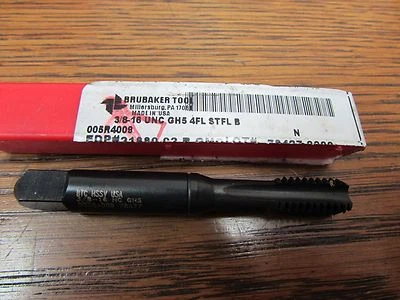 Brubaker Tool 3/8-16 UNC GH5 4F STFL B Tap 21880-02-B-GMC 005R4008  (ST1227) - Image 1 of 2