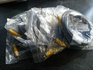 5 x PRO SIGNAL - Phono (RCA) Male to Phono Male Lead, 3m Black / Yellow BULK PAK - Picture 1 of 4
