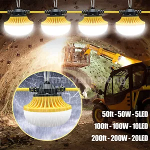 Super Bright LED Construction String Light Industrial Grade Temporary Work Light - Picture 1 of 5