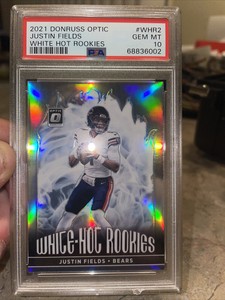 Justin Fields 2021 Donruss JFI White Hot Rookies PSA 10 LOW POP Chicago Bears