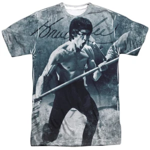 BRUCE LEE WHOOOAA Licensed Front Print Sublimation Men's Shirt SM-3XL - Picture 1 of 3