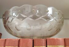 Vintage French Scalloped Chandelier Bobeche Crown Bowl 5" 20 Holes Cut Crystal