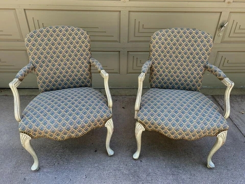 Set of 2 Arm Chairs Vintage Hickory French Accent Arm Chairs - Ex Cond Cover