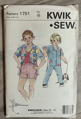 Vintage KWIK SEW Sewing Pattern 1751 Girls’ Shirt Shorts Pants S M L Xl UNCUT - Image 1 of 2