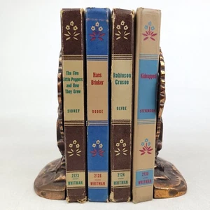 4 Whitman Classic Hardcovers, 30s-50s Vintage Adventure Crusoe Kidnapped Brinker - Picture 1 of 17