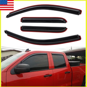 For 14-18 Silverado 1500 Extended Cab In-Channel Window Visors Vent Rain Guards - Picture 1 of 12