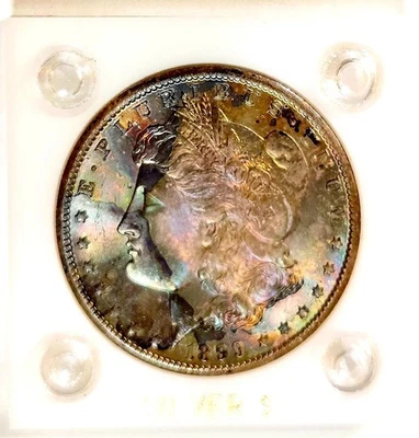1899-O Gem BU + Morgan Dollar End Roll Rainbow Toner Stunning Eye Appeal - Image 1 of 4