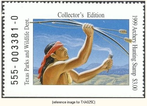 HALFPRICEHUNT Texas Archery Stamp 1999 ($3.00) - Image 1 of 1