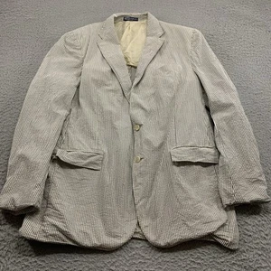 Cappotto sportivo vintage Polo Ralph Lauren Seersucker uomo 46 made in Italy blazer righe - Foto 1 di 14