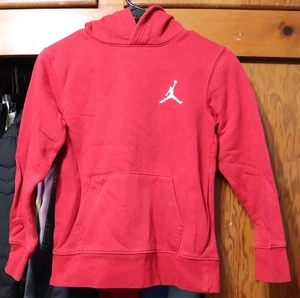 Nike Air Jordan Hoodie Brooklyn Fleece Pullover Red Boys Youth Small YS 8-10 - Picture 1 of 6