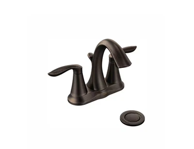 MOEN 6410ORB Eva Oil Rubbed Bronze Two-Handle High Arc Bathroom Faucet - Image 1 of 4