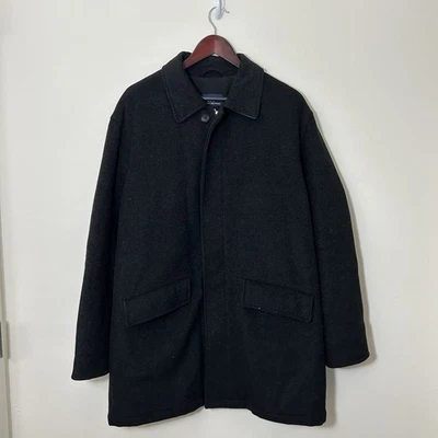 Brooks Brothers Wool Cashmere Peacoat Jacket Black Mens Large Full Zip Vintage - Image 1 of 4