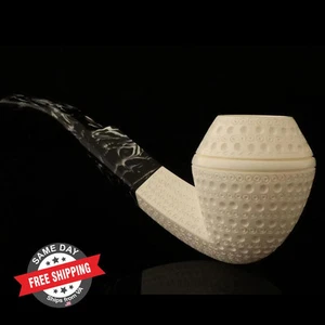 srv - Lattice Bulldog Block Meerschaum Pipe with fitted case 15417 - Picture 1 of 10